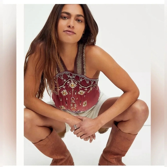 SOLD NWT Free People Hi There Halter Top Medium - Picture 2 of 16